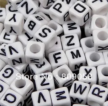 

Free shipping Alphabet Letter Beads Wholesale 550pcs 10*10mm A-Z Mix Acrylic Alphabet Cube Letter Beads