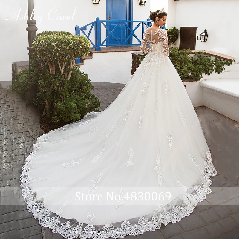 Ashley Carol Elegant Wedding Dresses For Women With Jacket 2 In 1 Appliques Lace Up Princess Wedding Gown Vestidos De Novia 2