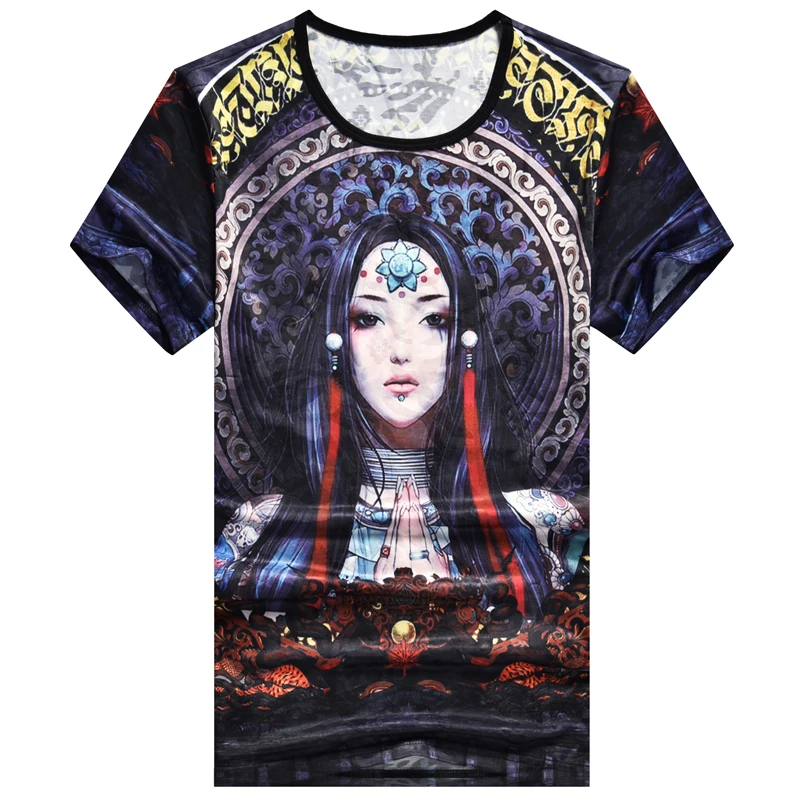 

M-7XL 2019 Summer Short Sleeve Mens T Shirt New Fashion Beauty Print O-Neck TShirt Men Casual Design Fitness Top Tee Shirt Homme