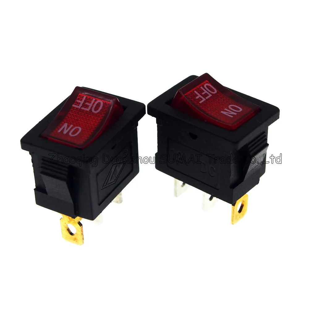 50 шт. выключатель света на 3 контакта 12 В|on/off rocker switch|lighted switcheslight switch 12v |