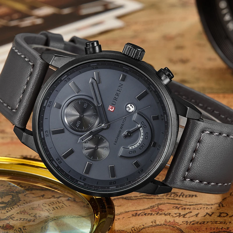

New Relogio Masculino Curren Quartz Watch Men Top Brand Luxury Leather Mens Watches Fashion Casual Sport Clock Men Wristwatches