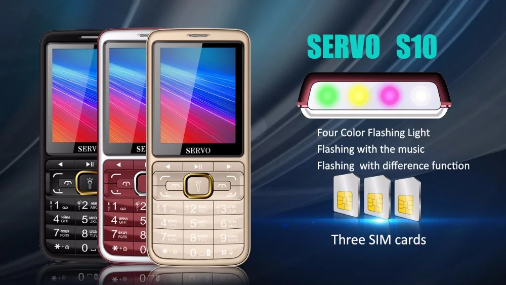 SERVO S10 мобильные телефоны 2," HD 3 sim-карты большой динамик фиолетовый светильник 2500 мАч Внешний аккумулятор мобильный телефон с противомоскитной лампой