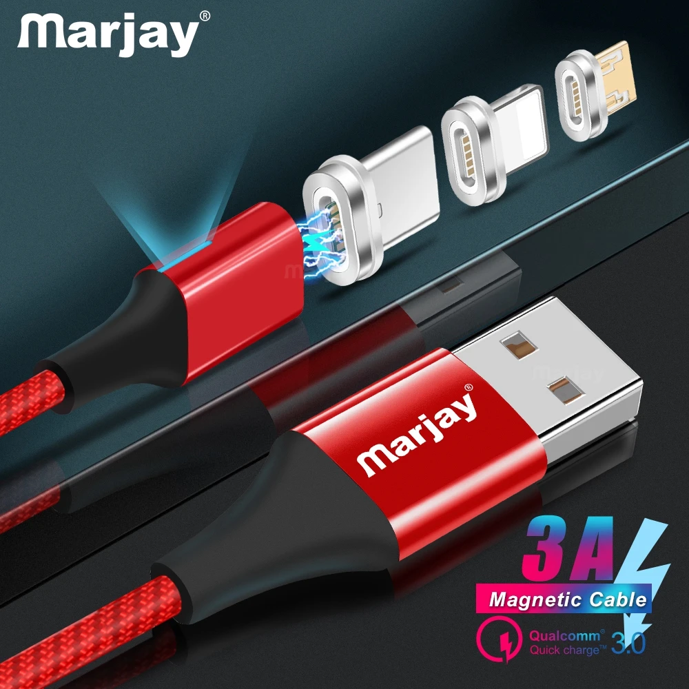 

MArjay 2m Magnetic Cable Micro Usb Type C Super Fast Charging Phone Usb C QC3.0 Charger For IPhone Xiaomi Huawei Android Phone