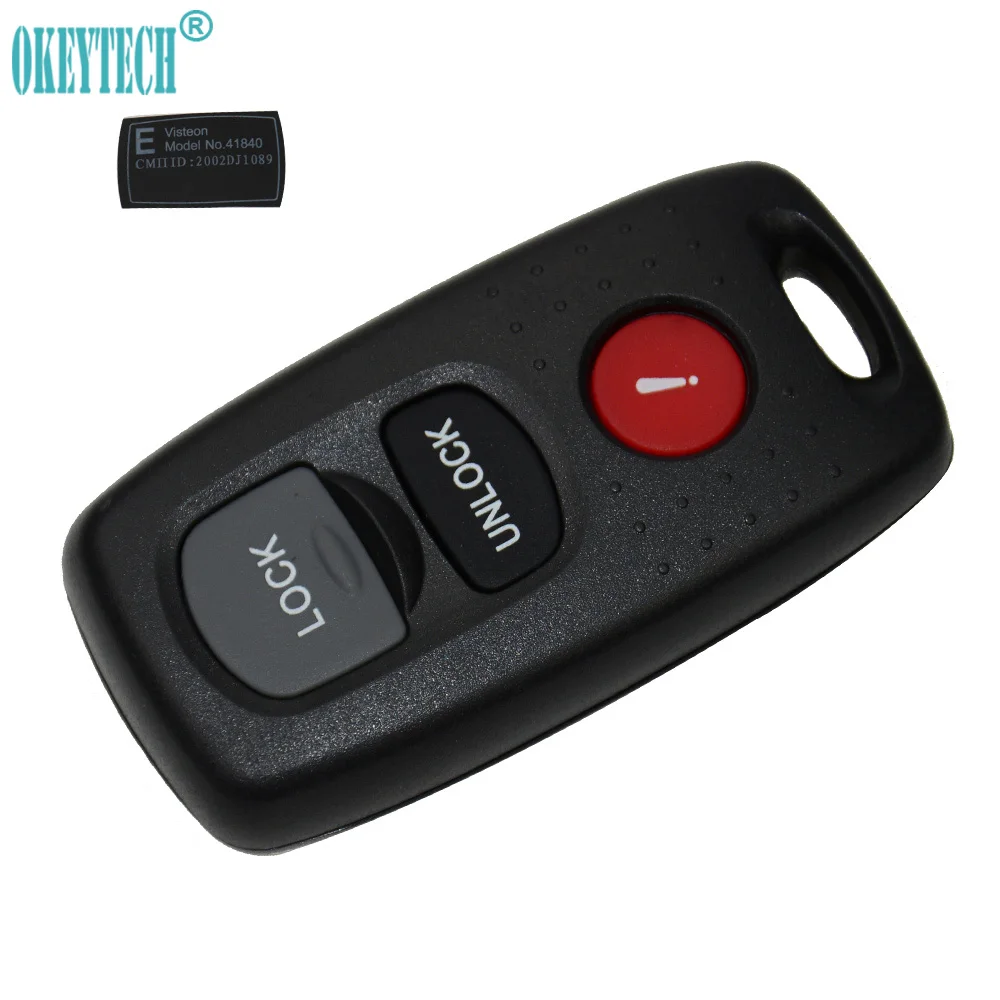 

OkeyTech 3 Buttons Replacement Keyless Transmitter Keyless Entry Fob Shell Remote Key Case for Mazda 3 6 Protege 5 MPV Fob Cover
