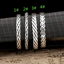 S925 стерлингового серебра этнические ювелирные изделия ручной работы в стиле ретро Тайский Серебряный браслет 6 мм широкий открытые браслет