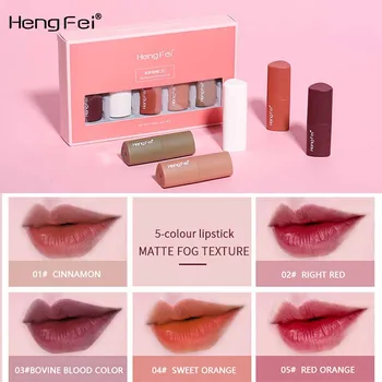 

5pcs/bag Matte Lipsticks Set Female Make up Easy Wear Long Lasting Waterproof Beauty Lip Stick Sexy Lipstick Cosmetics Makeup Y1