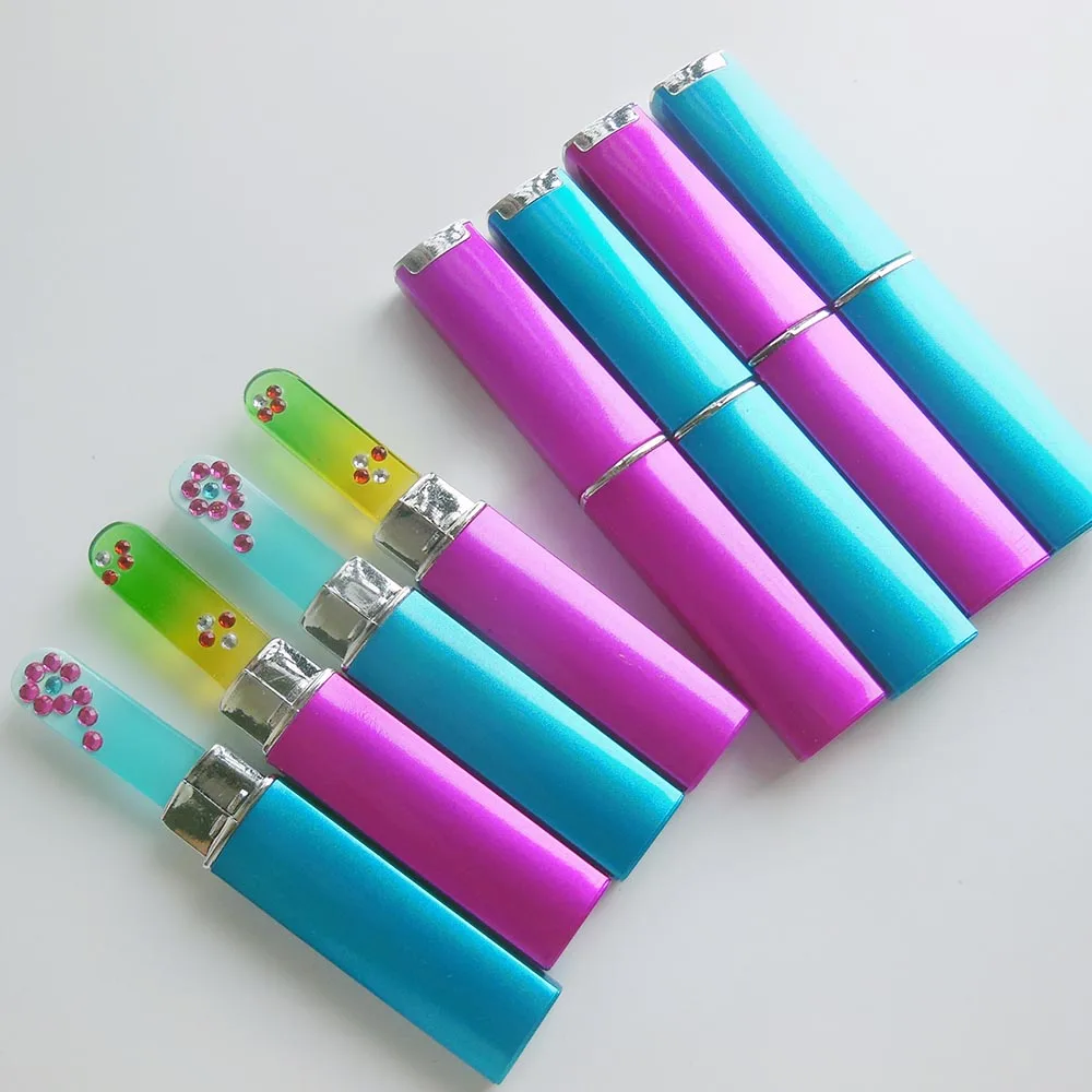 5pcs set New Arrival Crystal Glass Nail File With Box Polishing Tool