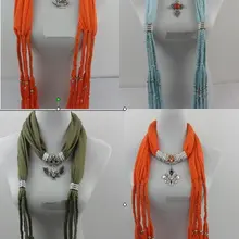 Модные красочные ювелирные изделия кулон карнизы Шарм модные шарфы с подвесками PL119 24 шт