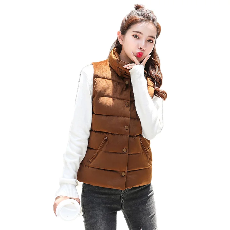 Warm Velvet Vest Waistcoat Women Coat Winter Jacket Slim Vintage