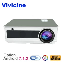 VIVICINE Full HD Projector,5500Lumens,Android 7.1 WiFi Bluetooth Optional,Perfect Home Theater LED Video Game Projector Beamer