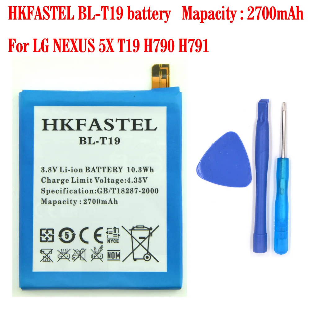 Новинка оригинальная фотобатарея HKFASTEL BL-T19 T19 для LG NEXUS 5X H790 H791 аккумуляторы