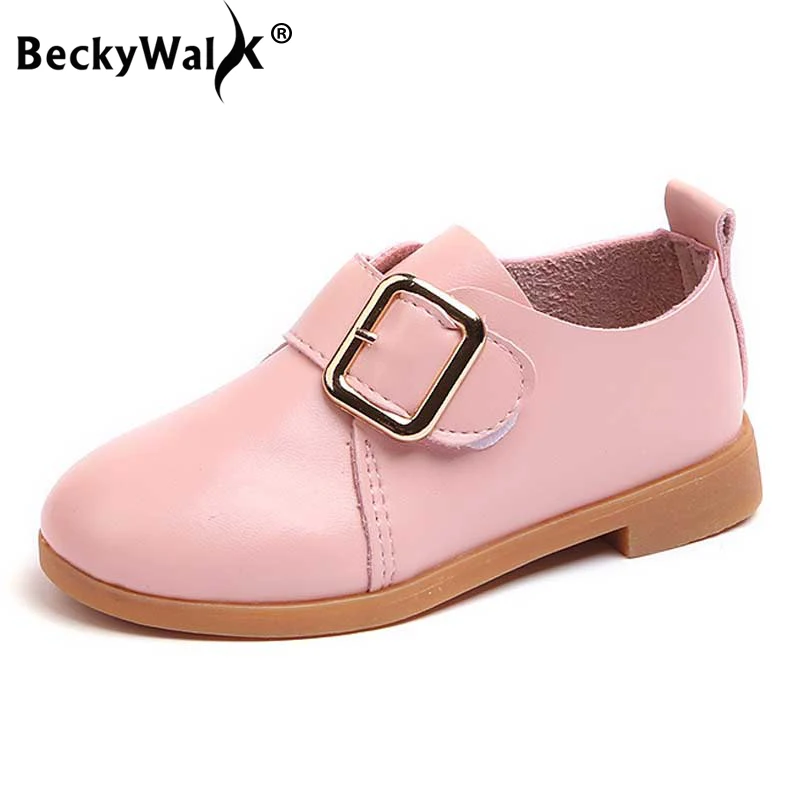 BeckyWalk Spring Fashion Buckle Kids Girls Shoes Princess Toddler Shoes