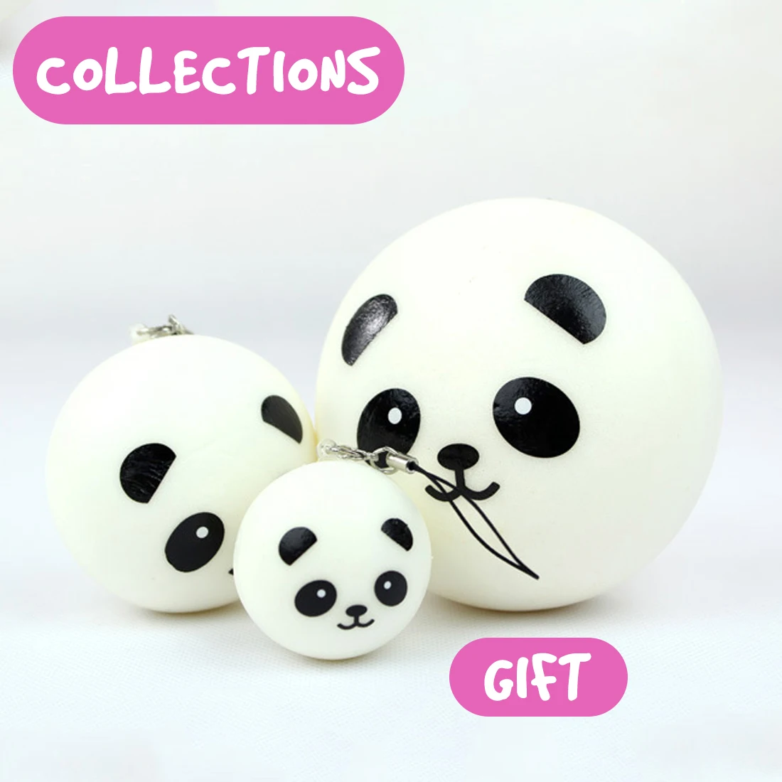 

Etmakit Slow Rising 10/7/4cm Soft Squishy Jumbo Panda Squeeze Toy Stress Reliever Decor Squishy Charm Phone Strap Gift