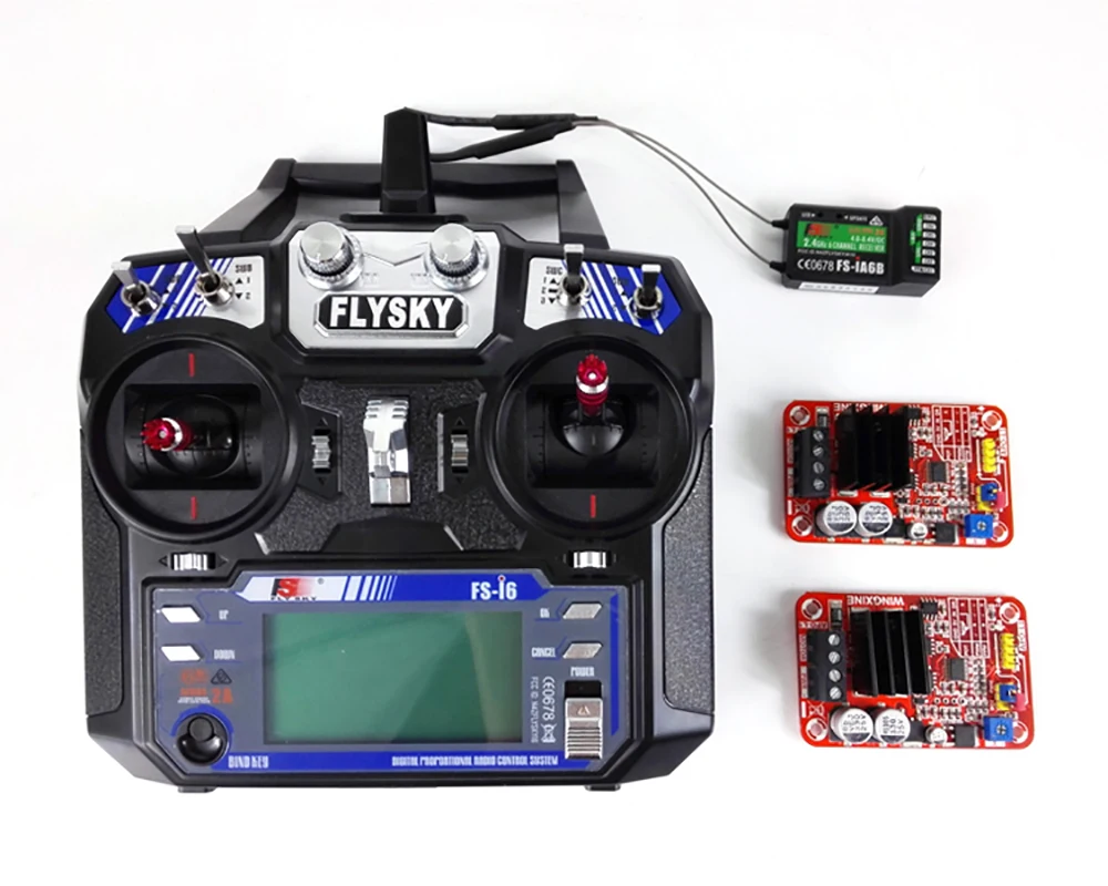 

FS-i6 2.4G 6CH RC Transmitter With Receiver.Big Power Driving Board For Tank/Panzer Model .Robot.DC Motor Driver,Speed control