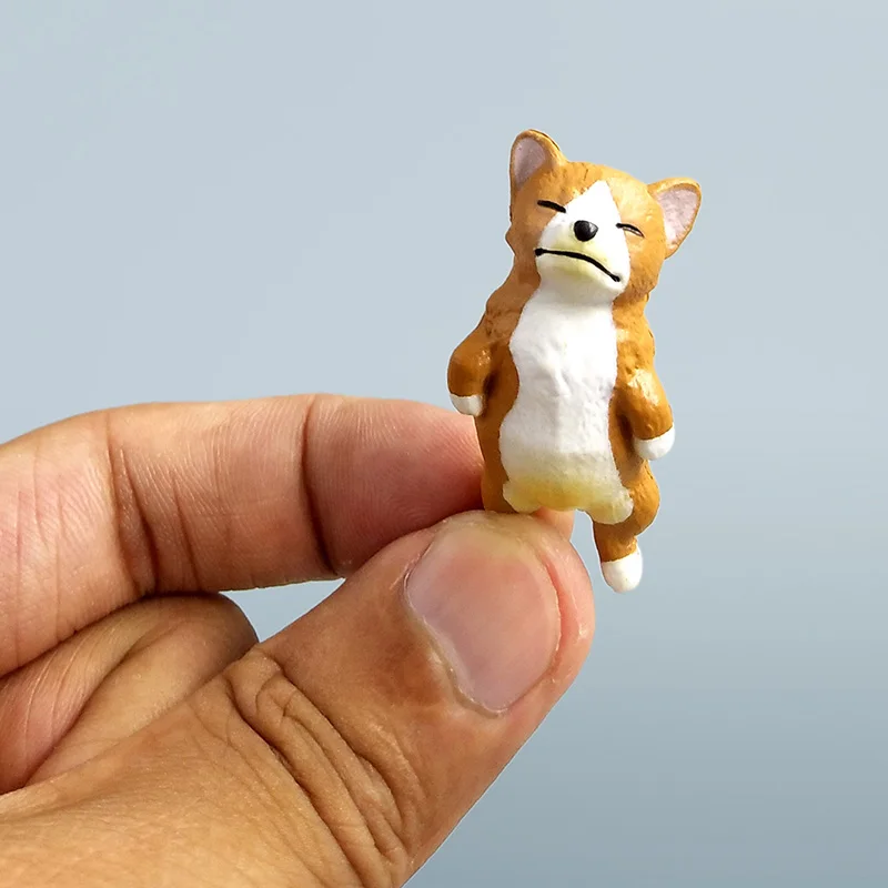 Лежащая собака кошка лиса искусственные животные пластиковая игрушка для