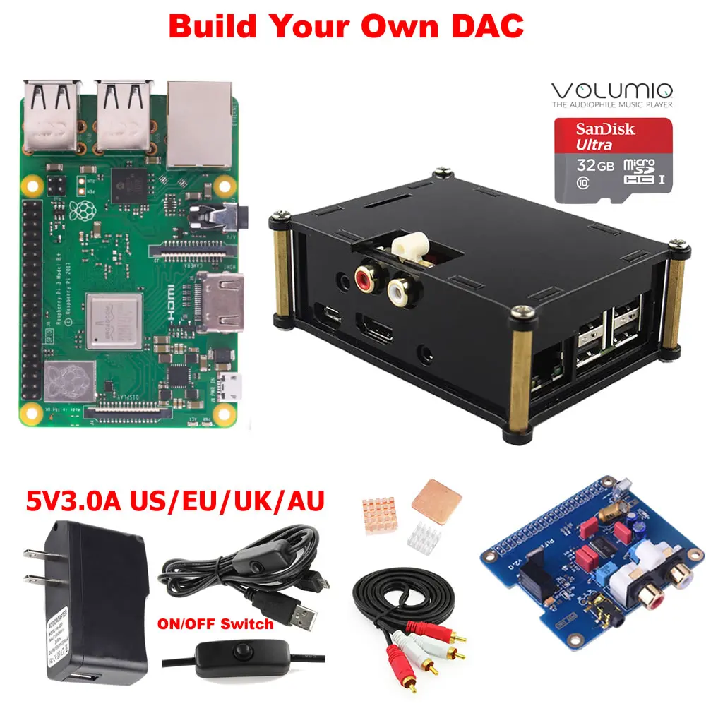 

Raspberry Pi 3 Model B+ B Plus DAC Kit