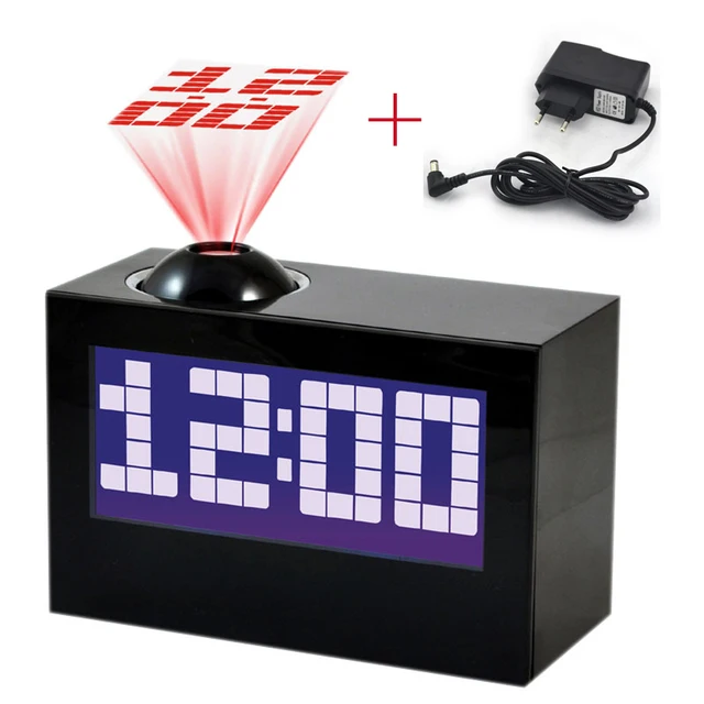 Laser Projecting Alarm Clock Large Display Time Date Temperature