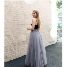 Новая мода Тюль длинная юбка женские вечерние бальная юбка Женские однотонные длинные талия юбка поддержка пользовательских