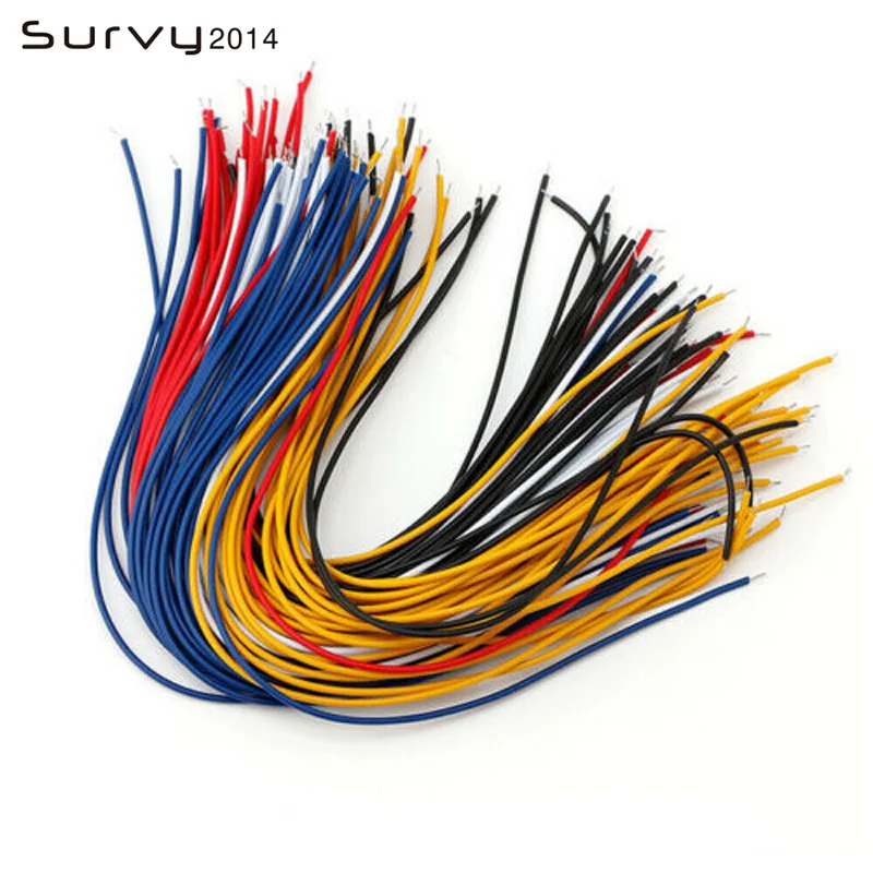 100pc x 50mm Breadboard Jumper Jump Cable Wire Tinned Tin Plated Copper Blk Red