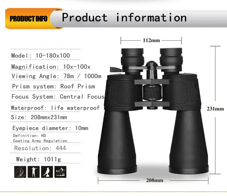 Бинокль HD с высоким увеличением металлический материал неинфракрасный ночного видения Кемпинг Охота телескоп
