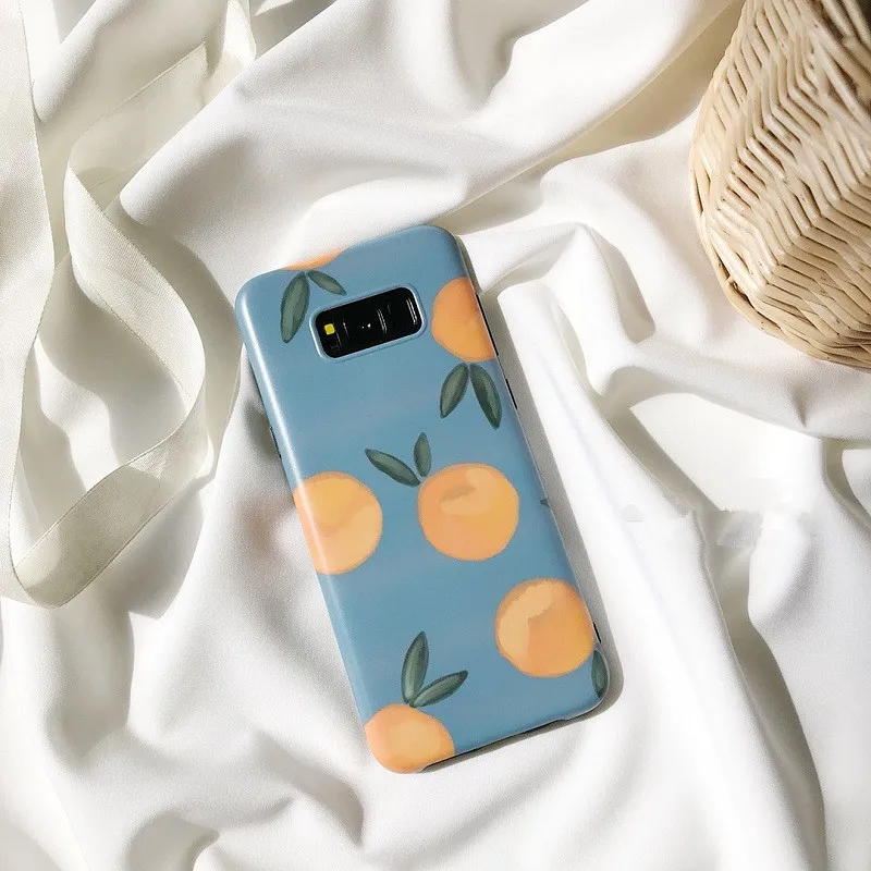

DCHZIUAN Fashion Orange Paint Phone Case For Samsung Galaxy S8 S8plus S9 Plus NOTE 8 Soft Silicone Coque For Samsung S8 Case