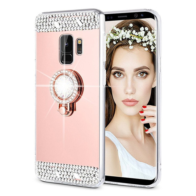 Ring Holder Mirror Bling Case for Samsung Galaxy Note 10 9 8 S8 S9 S10 Plus A8 A6 Plus A7 J4 J6 J2 Pro 2018 J7 Neo Cover