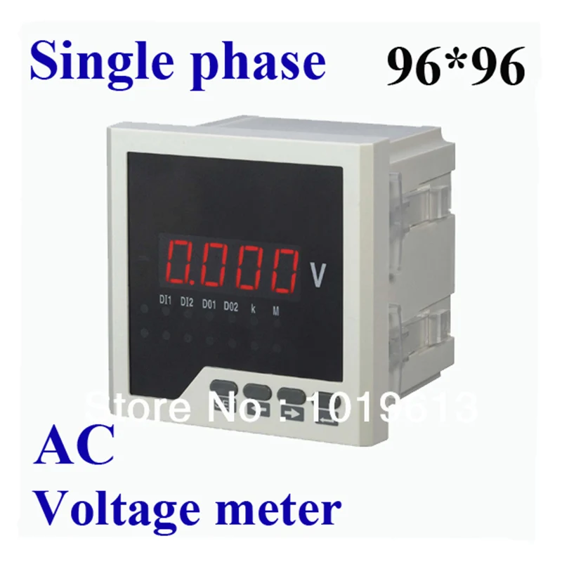 Однофазный вольтметр переменного тока Амперметр цифровой измеритель мощности Светодиодный ammmeter 96*96