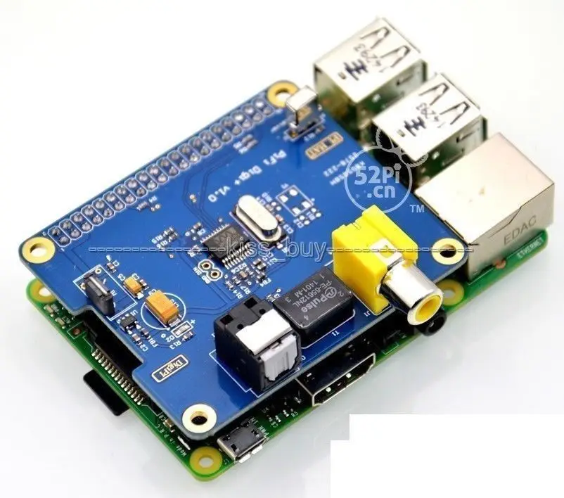 RPI HIFI DiGi + цифровой звуковой карты I2S SPDIF оптический волокно RCA Интерфейс для Raspberry Pi