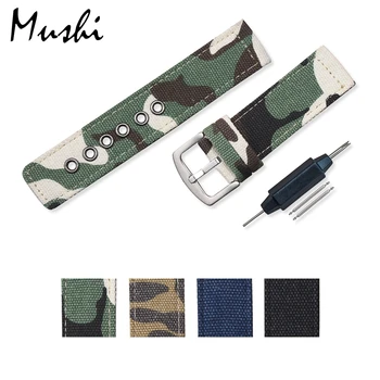 

Watch Strap Camouflage Nylon Mesh Watchbands Women Men Black Sport Watches Belt Accessories Relojes Hombre 20mm 22mm 24mm Canva