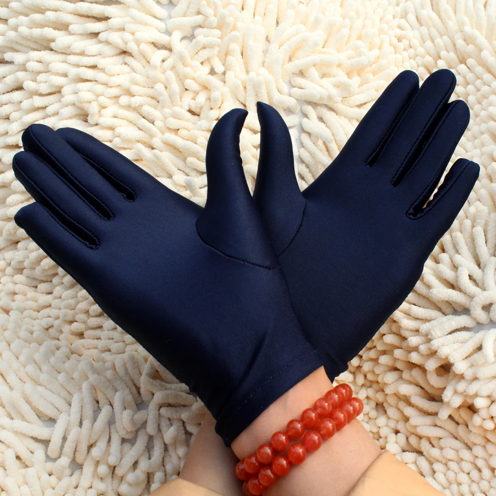 

2PCS=1Pair High Elasticity Spandex Gloves Men/Women White Black Short Gloves Sunscreen Etiquette Dance Jewelery Show Glove
