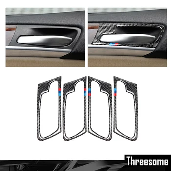 

SRXTZM For BMW F70 F71 X5 X6 2008-2013 2014 Carbon Fiber Car Interior Door Handle Cover Trim Door Bowl Stickers Decoration