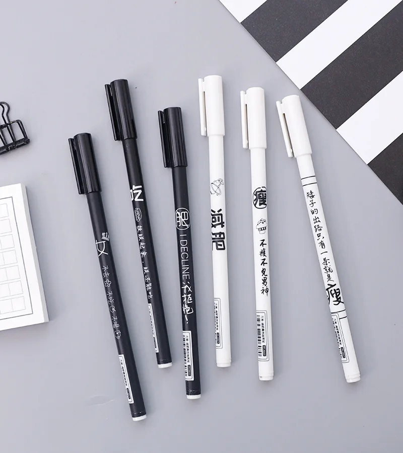 6 шт гелевые ручки Фламинго завод черный цвет kawaii подарок гелевые чернила ручка для письма милые канцелярские принадлежности офисные школьные принадлежности 0,5 мм