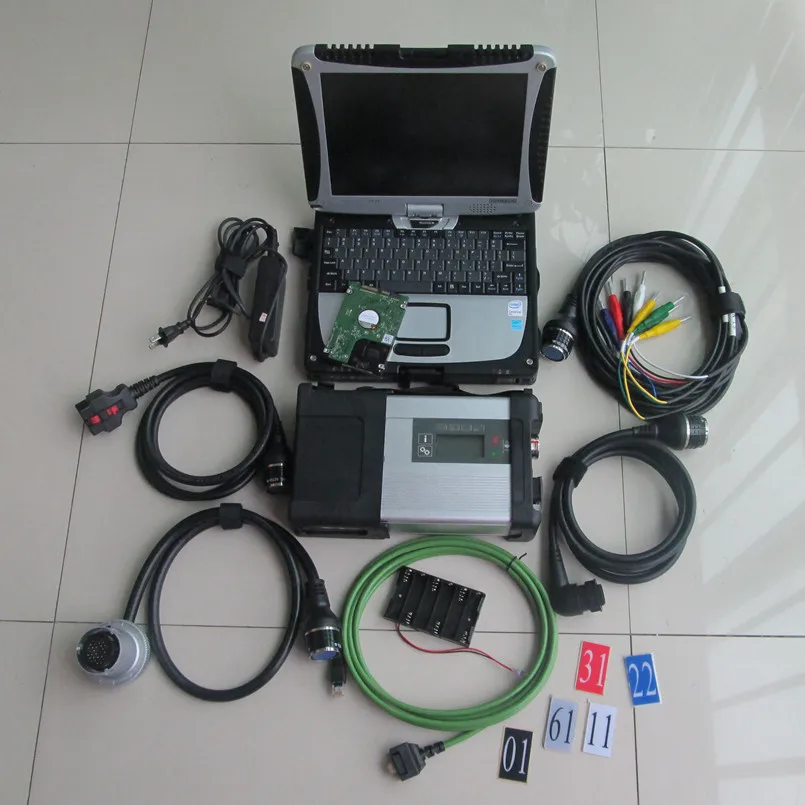 Super MB Star C5 SD conectar con el ordenador portátil cf19 Toughbook de diagnóstico con mb estrell