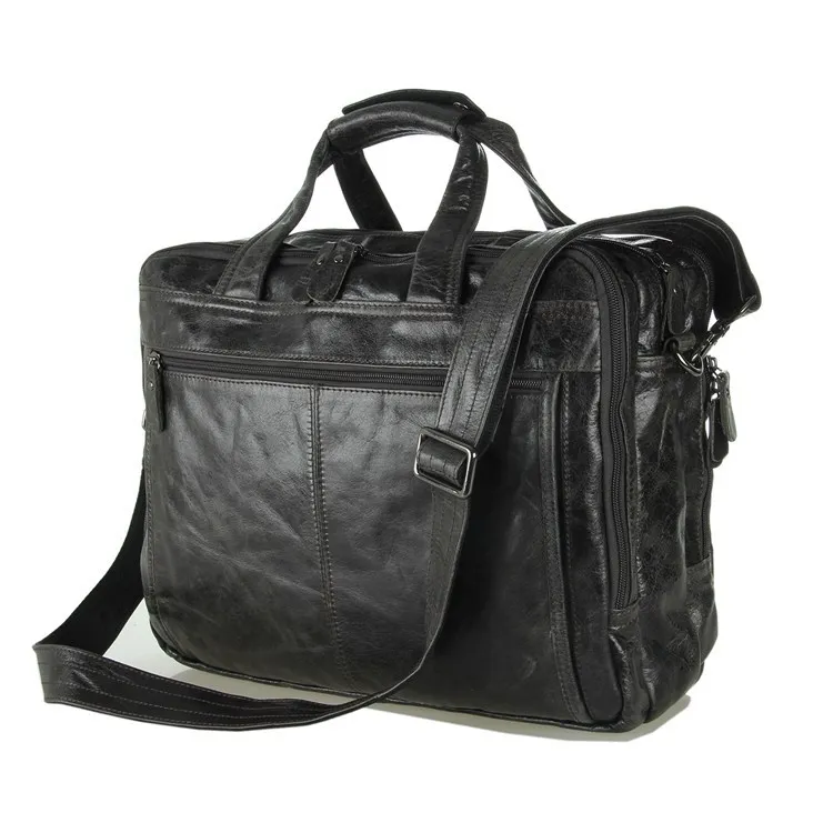 Винтаж кофе серый черный пояса из натуральной кожи 15,6 ''ноутбук для мужчин Портфели портфель бизнес дорожные сумки курьерские Сумки M7146