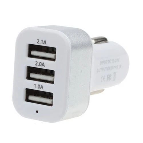 Универсальное 5 V 2.1A USB DC Автомобильное зарядное устройство для iPhone S a msung H T C 3 порта серебро