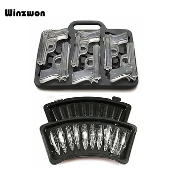 

2Pcs/set Gun Bullet Shape Ice Cube Maker Silicone Ice Cream Mold DIY Ice Cube Tray Kitchen Bar Whisky Drinking Ice Tools