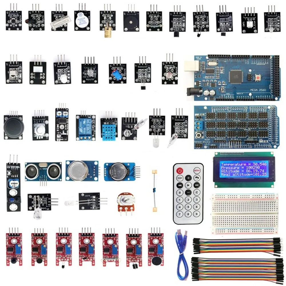 

Module kit MEGA 2560 R3 40 Sensor Modules Starter Kit IIC 20x4 2004 LC Compatible for Arduino Module kit