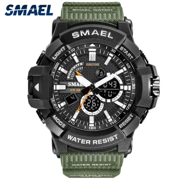 

SMAEL Mens Watches Military Sports Digital Watch Men Analog Quartz LED Clock Men's Waterproof Wrist Watch Relogio Masculino