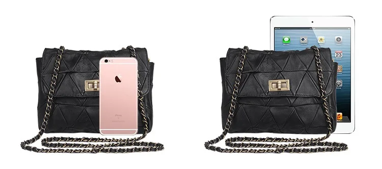 MJ Brand Genuine Leather Women Messenger Bag Patchwork Sheepskin Leather Shoulder Bags Women Crossbody Bag Ladies Chain Handbag (8)