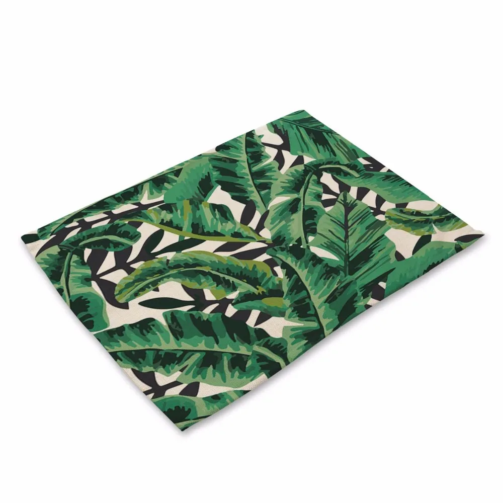 Green Leaves Pattern Table Mat Kitchen Decoration Placemat Table Napkin For Wedding Dining Accessories Table Mat Green Leaves Pattern Table Mat Kitchen Decoration Placemat Table Napkin For Wedding Dining Accessories Table Mat