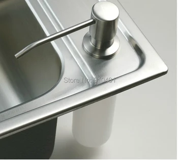 Free shipping Wholesale And Retail Promotion Deck Mount Brushed Nickel Soap Dispenser Kitchen Sink Liquid Soap Dispenser Bottle