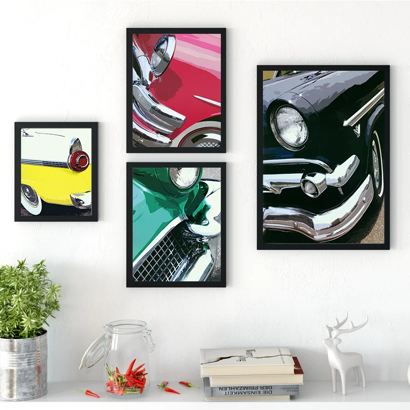 

NEWBILITY Retro Metal Car Posters Vintage Wall Art Painting Modern Abstract Home Decoration Living room Prints Hallway Pictures