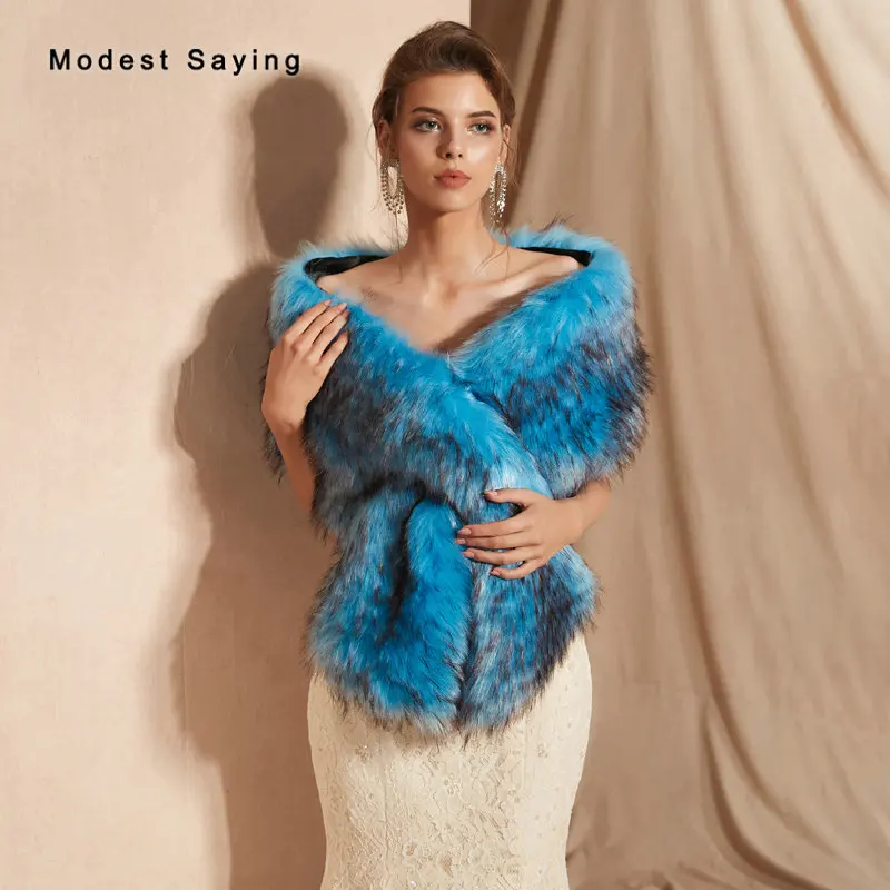bridal party fur shawls