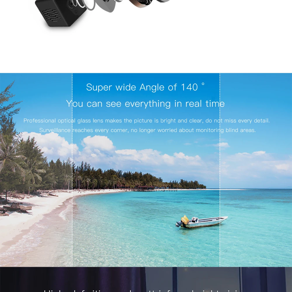 Мини-камера Camsoy S1 H.264 WiFi Cookycam 1080P HD IP P2P с функцией ночного видения, с дистанционным монитором, домашняя камера безопасности