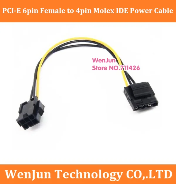 Высокое качество PCI-E 6pin женский 4pin Molex IDE Женский Кабель питания разъем адаптера