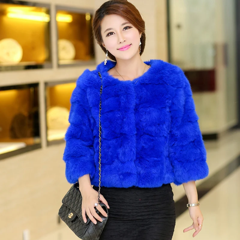 Style Manches Femmes O Hiver 4 De Chart Mince Survêtement 2017 Cou Courte Vêtements Manteau Manteaux 3 Mode Femme see Fourrure Chart See Et Réel Vestes Lapin ZqRftv