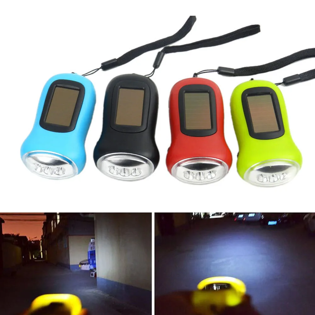 

Mini LED Lighting Solar Lamp Hand Crank Dynamo Solar Power Rechargeable Camping Flashlight (Random Color)