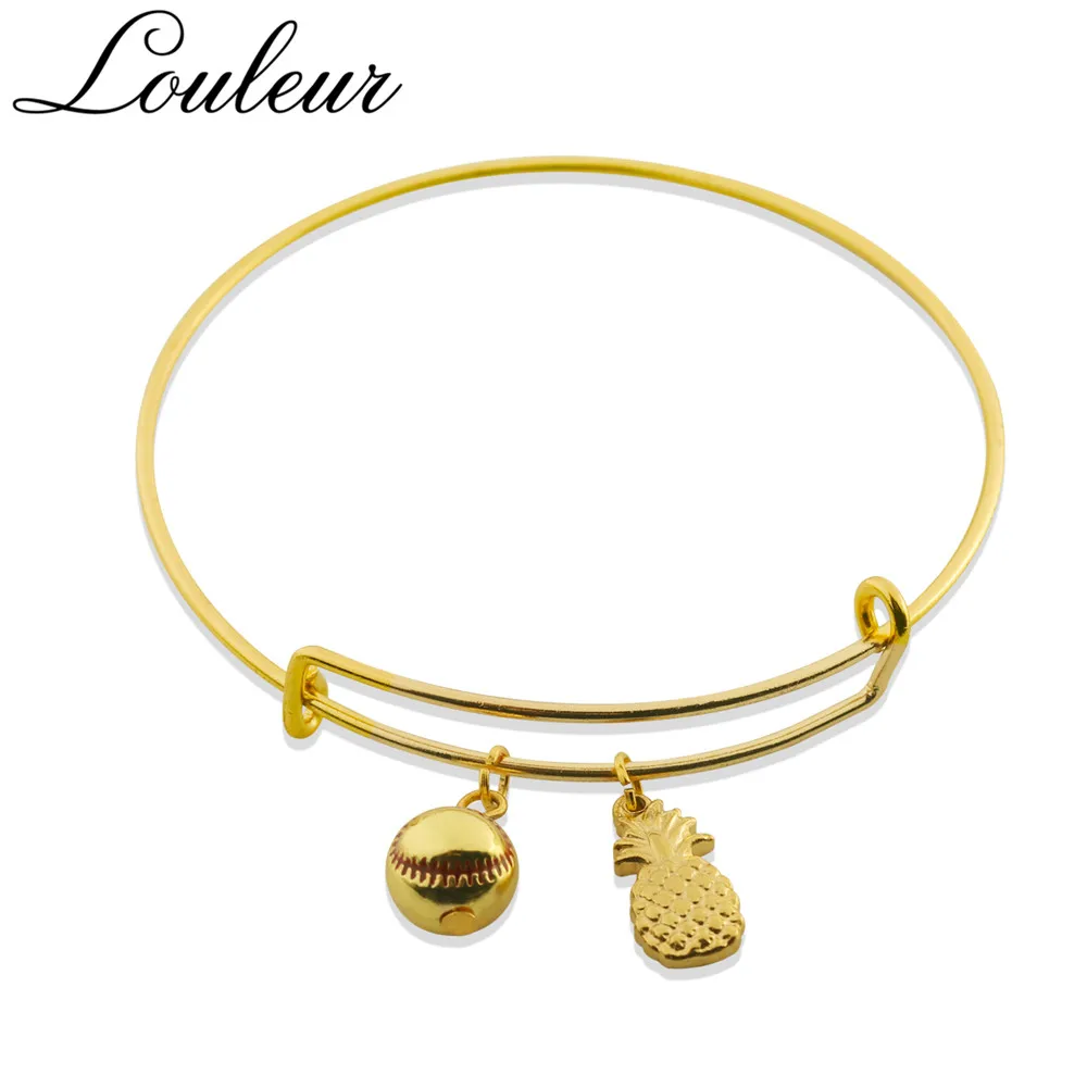 Louleur 2019 золотой цвет из нержавеющей стали бейсбольный браслет для мужчин
