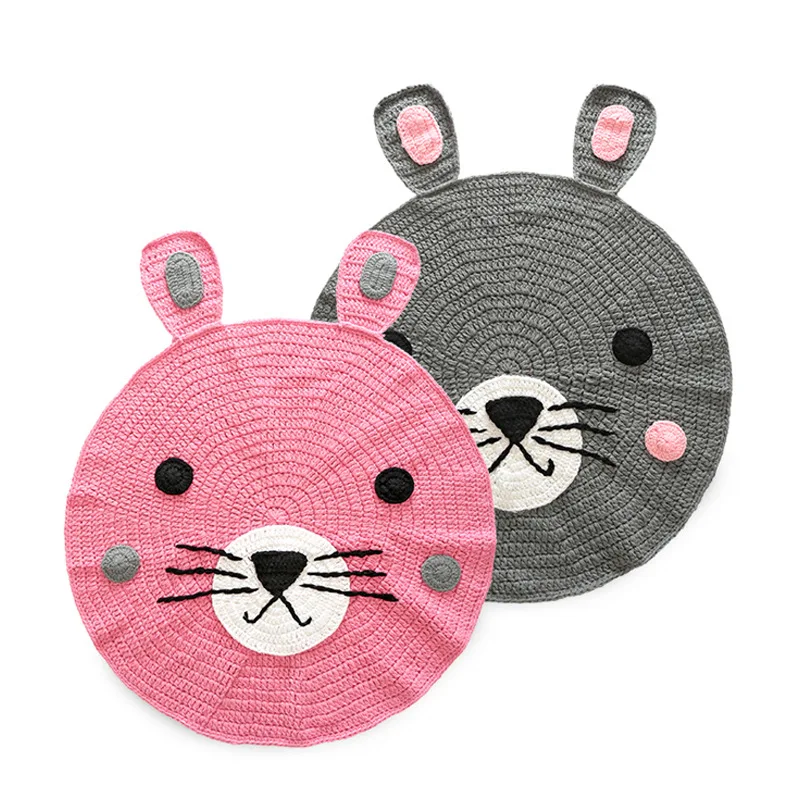 Kawaii Children Woven Play Mat woolen yarn kitting Cushion Clime Mats
