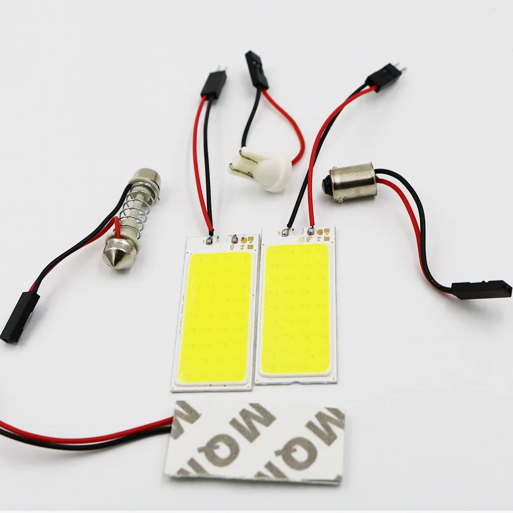 

100pcs T10 36 SMD Cob Car Led Vehicle Panel Lamps Auto Interior Reading Lamp Bulb Light Dome Festoon BA9S DC 12V White